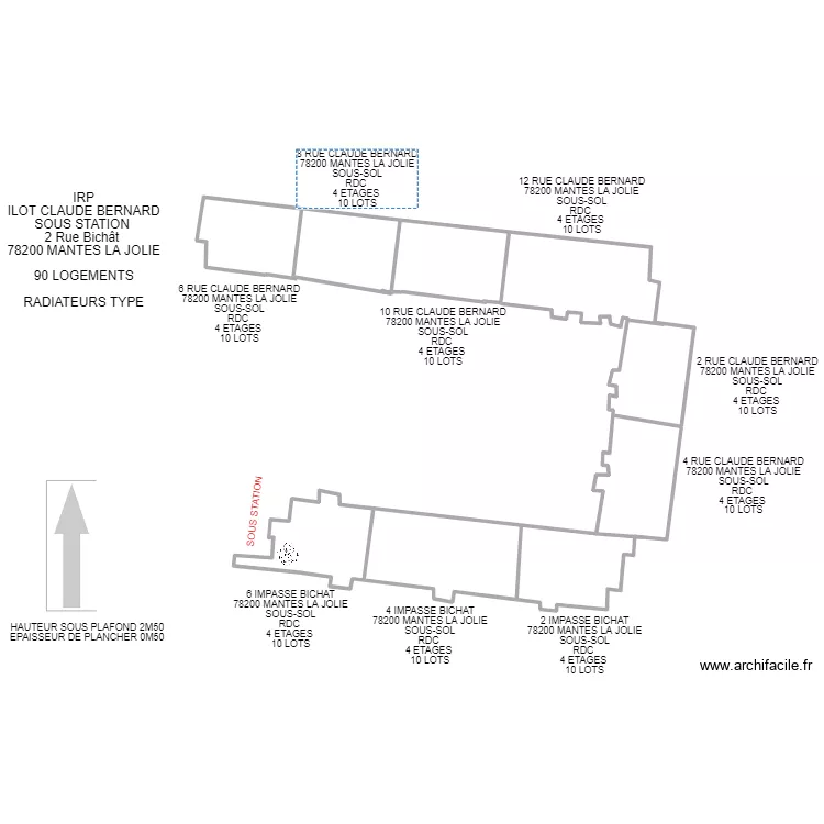 BICHAT . CLAUDE BERNARD. Plan de 