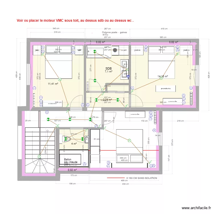 LEROUX LA BAULE R+1 Electricit&eacute; 13.03.2023. Plan de 