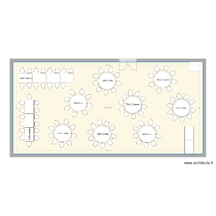 mariage 24/06/23. Plan de 1 pièce et 132 m2