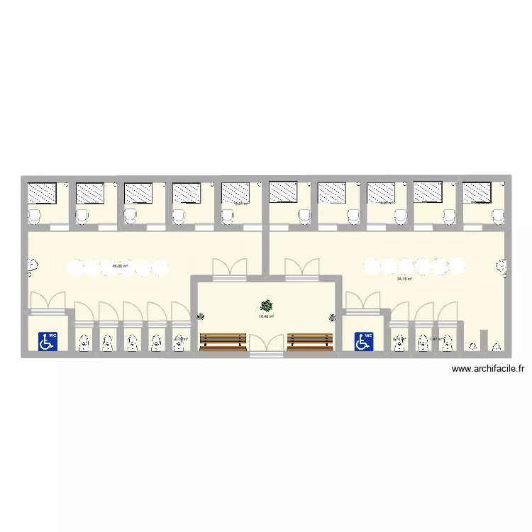 Salle de sport. Plan de 