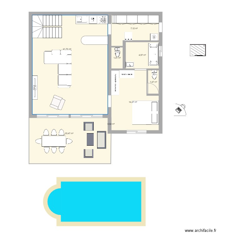 Maison les maraîchers - Plan 8 pièces 91 m2 dessiné par Nicolas RUPERT