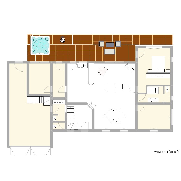 Maison La Baule 2. Plan de 8 pièces et 98 m2