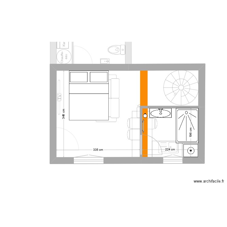 appart 3 2. Plan de 7 pièces et 61 m2