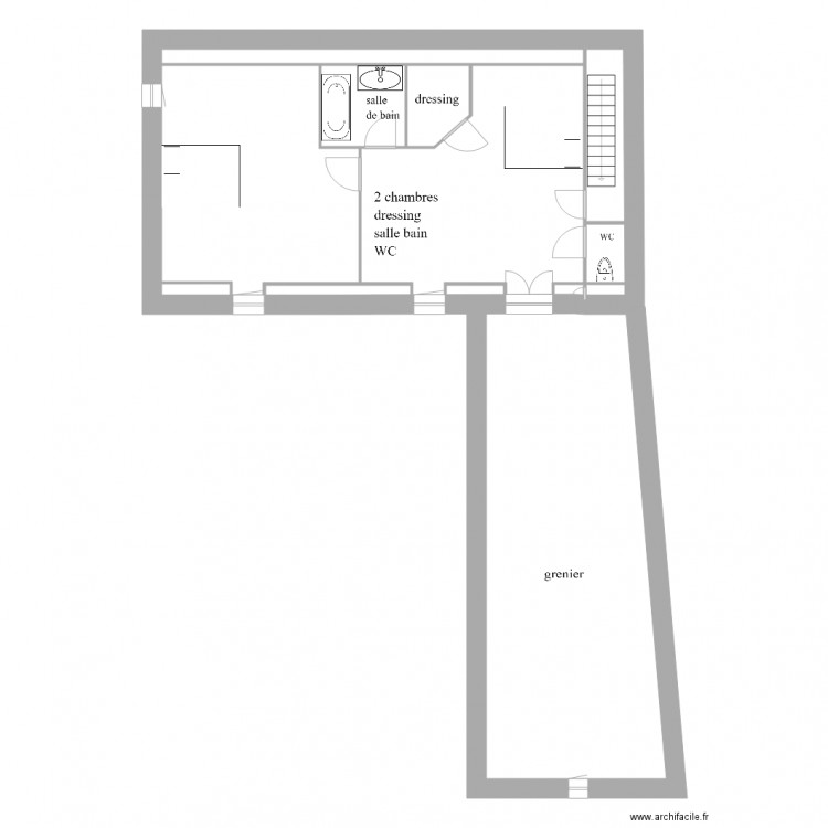 rousseloy maison principale 2 eme étage. Plan de 0 pièce et 0 m2