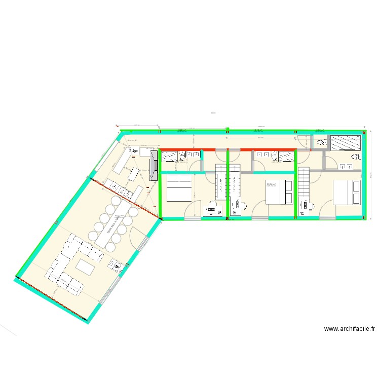 CUISINE 8. Plan de 17 pièces et 228 m2