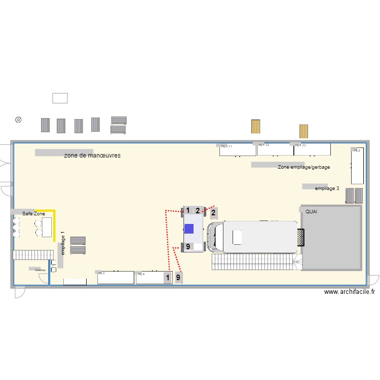 Neuilly entrepôt cat 3 chargement. Plan de 2 pièces et 354 m2