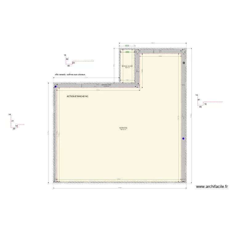 VILLA CASADO collines aux oiseaux. Plan de 