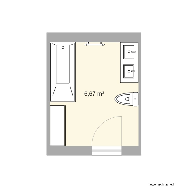 sdb1. Plan de 1 pièce et 7 m2