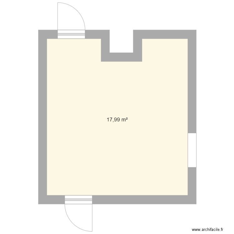  salon. Plan de 1 pièce et 18 m2