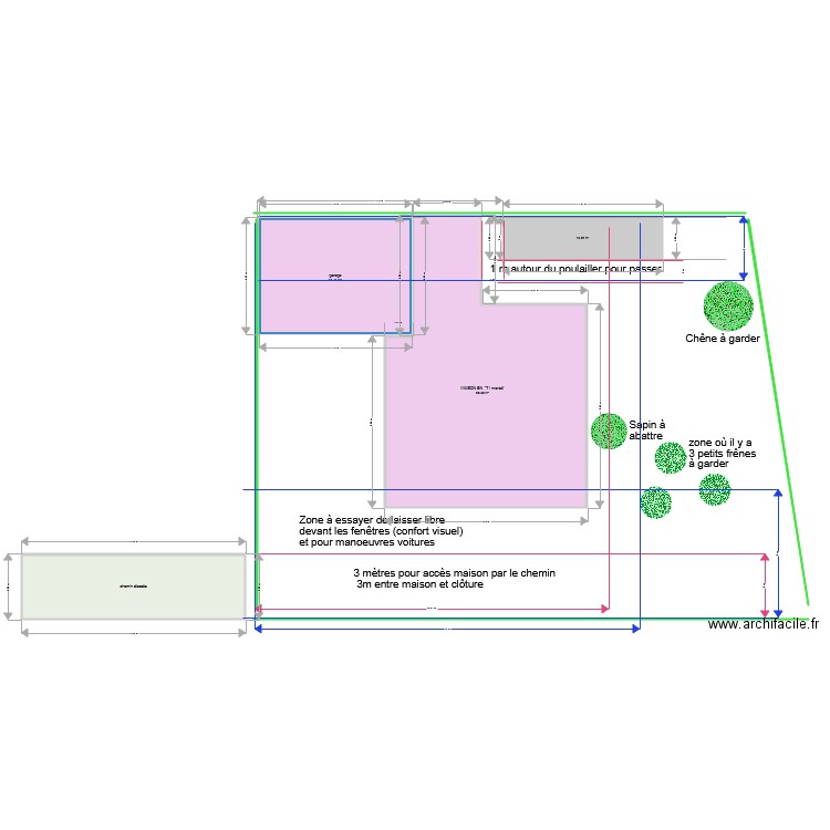 implantation en T inversé. Plan de 0 pièce et 0 m2