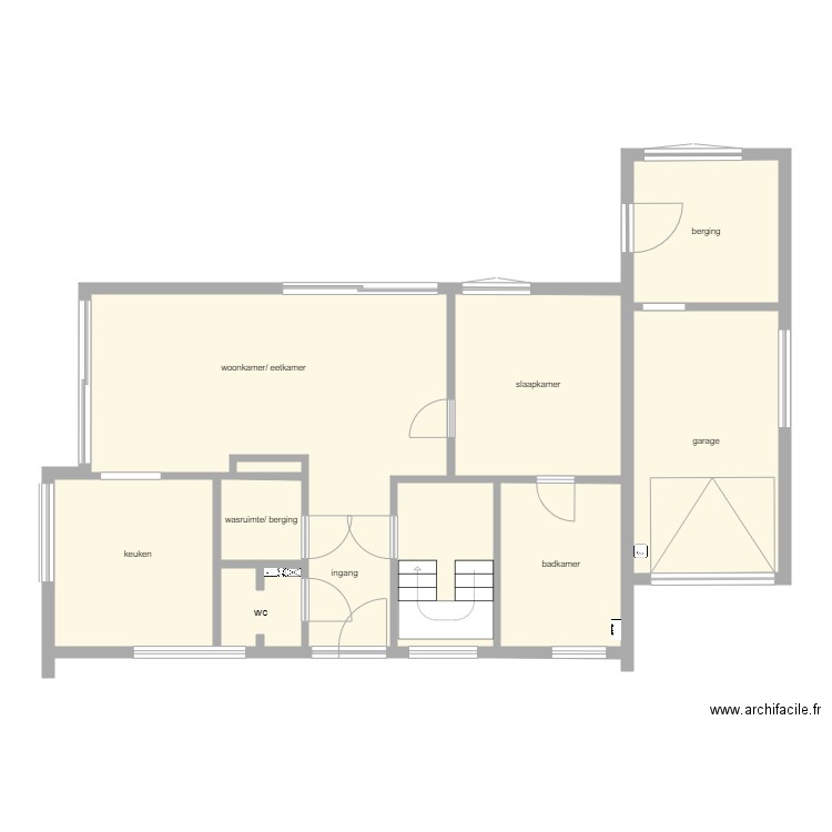 rez avec garage . Plan de 9 pièces et 106 m2