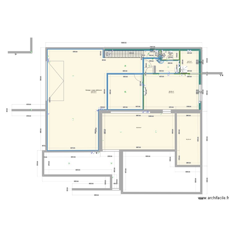 Plan maison sauv2. Plan de 25 pièces et 375 m2