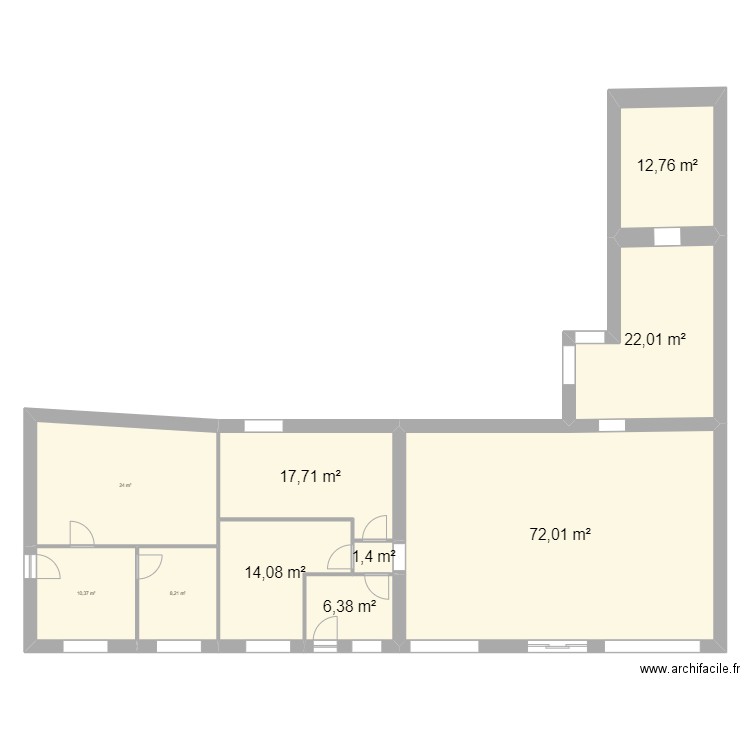 Pharmacie Precy. Plan de 10 pièces et 189 m2