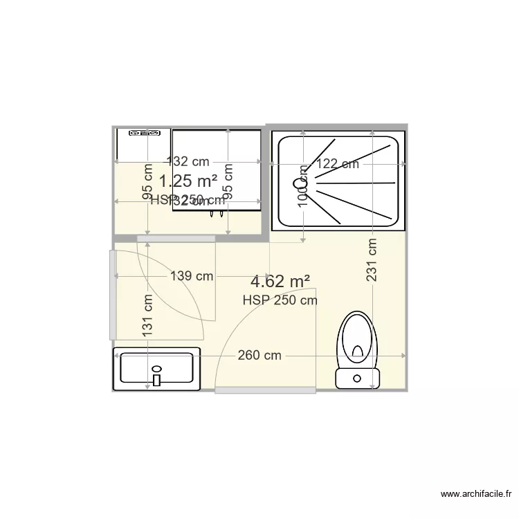 salle de bain. Plan de 