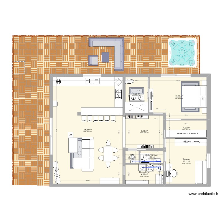 Plan Maison. Plan de 9 pièces et 102 m2