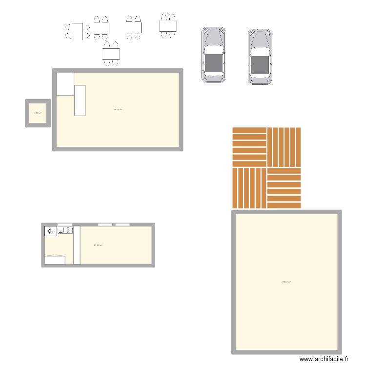 BAR. Plan de 4 pièces et 148 m2