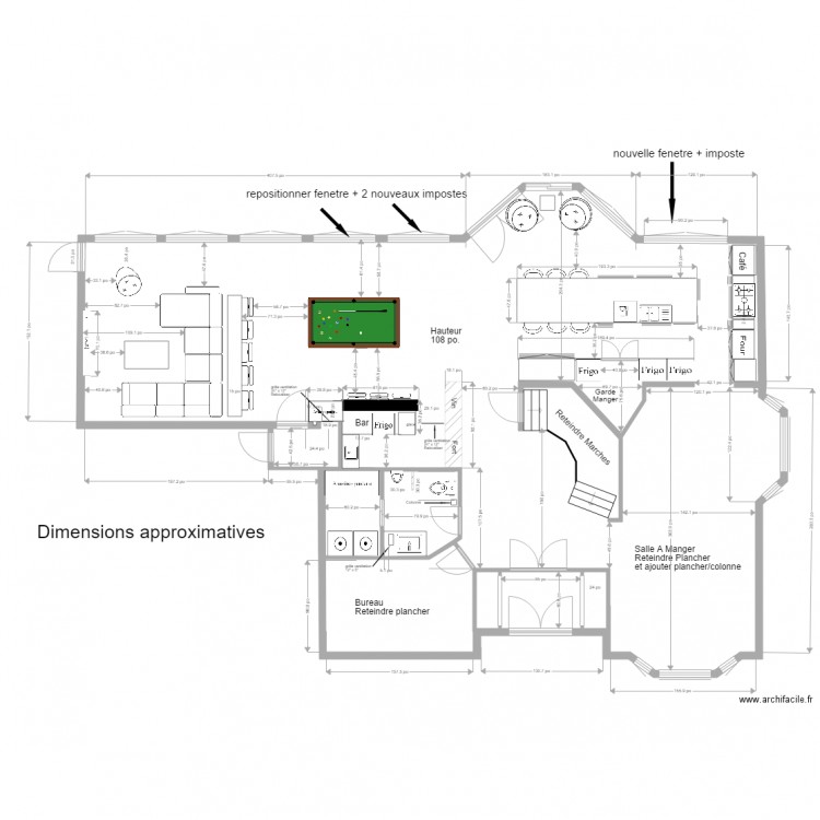 cuisine ilot plan maison relocalisation de porte salle de bain. Plan de 0 pièce et 0 m2