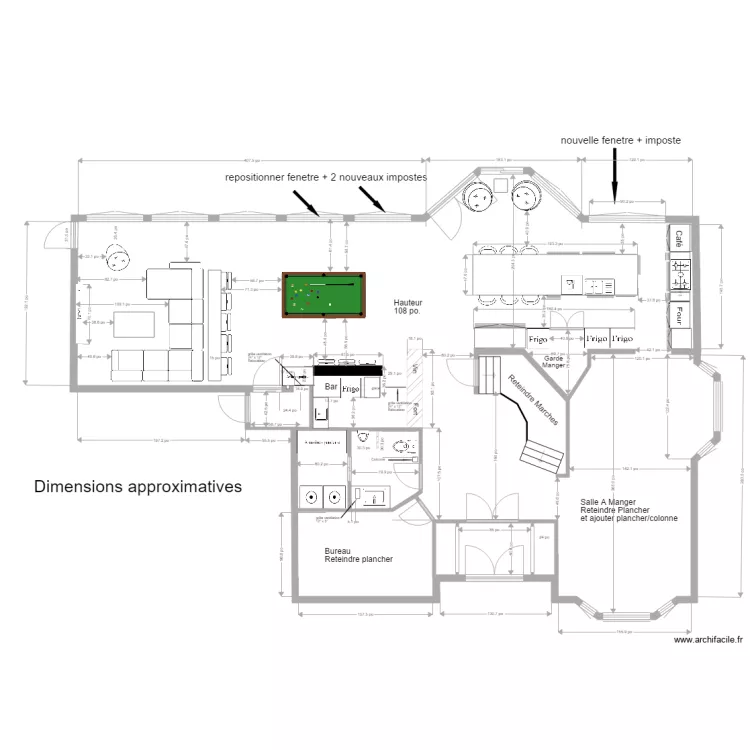 cuisine ilot plan maison relocalisation de porte salle de bain. Plan de 