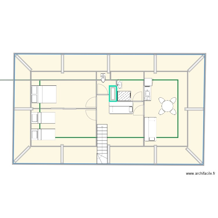 combles 2. Plan de 14 pièces et 198 m2