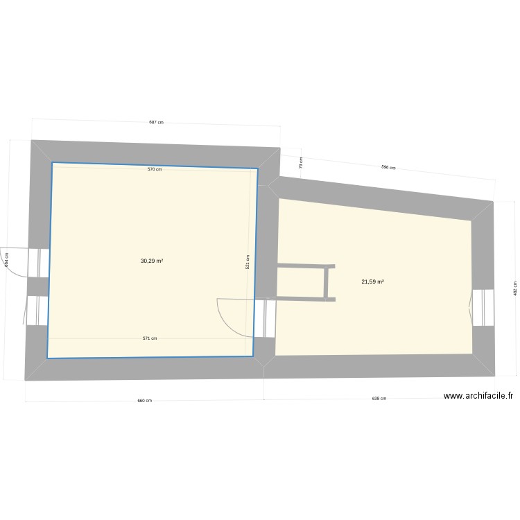 maison christophe. Plan de 2 pièces et 52 m2