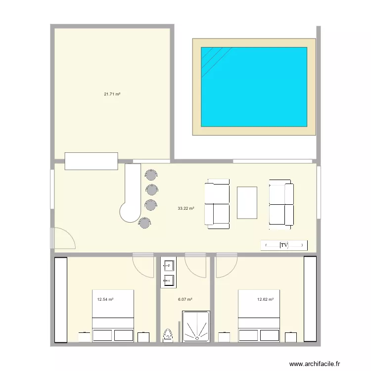 bungalow 01. Plan de 