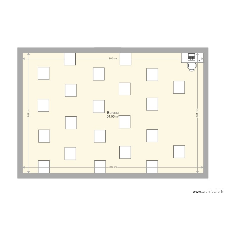 plan 9x6 22 élèves. Plan de 0 pièce et 0 m2