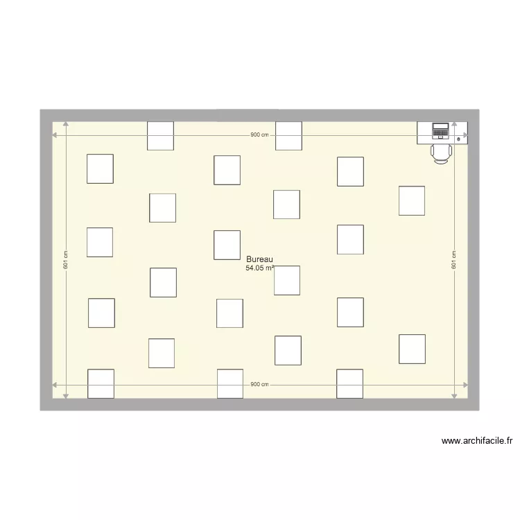 plan 9x6 22 &eacute;l&egrave;ves. Plan de 