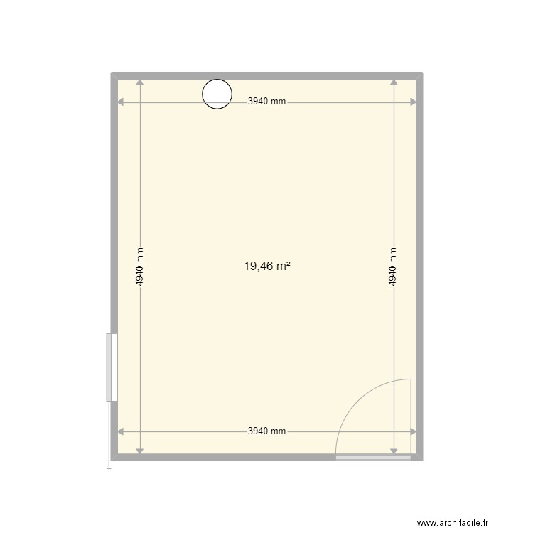 BUREAU RH. Plan de 1 pièce et 19 m2