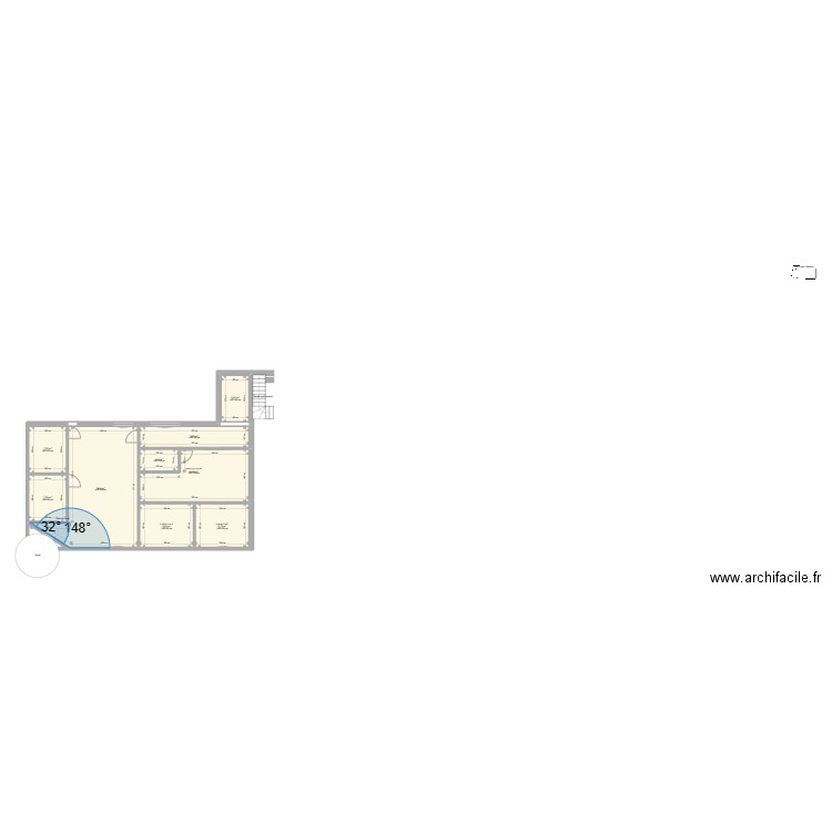 Chantier Magnoni Etage Médiéval provins. Plan de 9 pièces et 110 m2