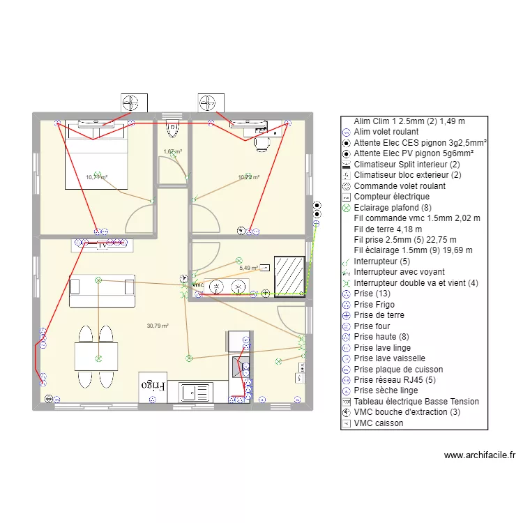 MAISON GERBERAS. Plan de 5 et 59 m² MAISON GERBERAS. Plan de 5 et 59 m²