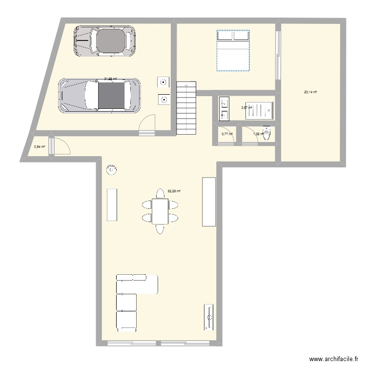 axel 2. Plan de 7 pièces et 141 m2