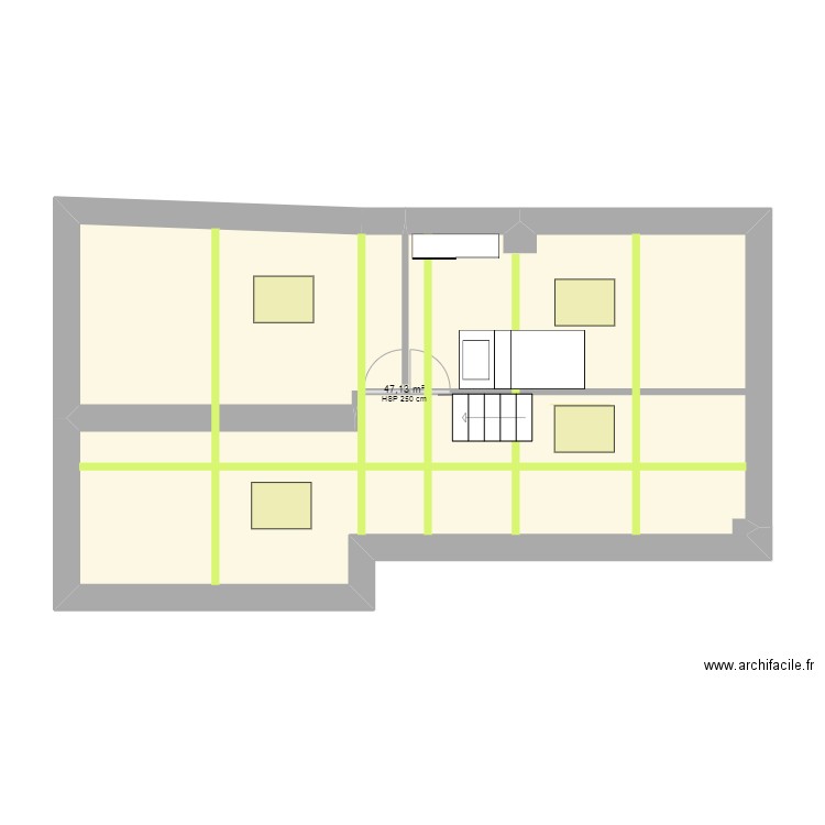 gatou  projet réaménagement 2 pieces combles . Plan de 0 pièce et 0 m2