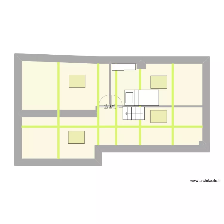 gatou  projet r&eacute;am&eacute;nagement 2 pieces combles . Plan de 