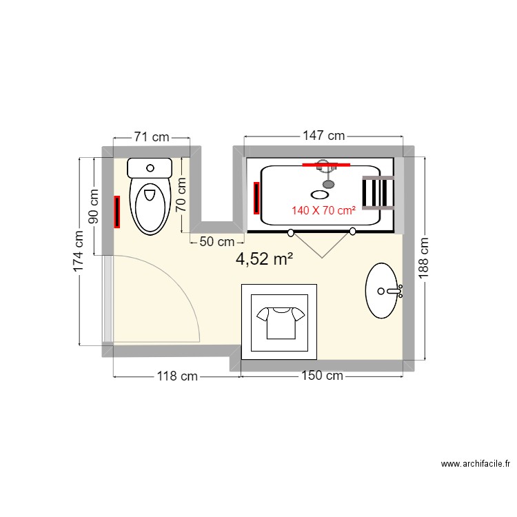 CONSTANT plan projeté. Plan de 1 pièce et 5 m2