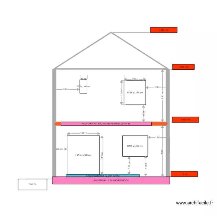 fa&ccedil;ade AR Samuel GROS OEUVRE DEFINITIF. Plan de 