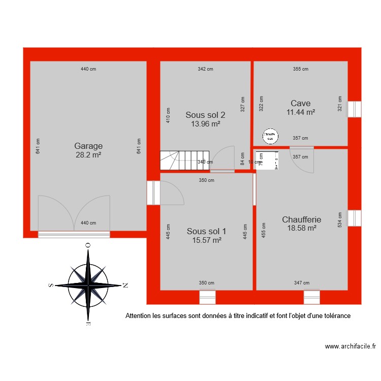 BI 5780 Sous sol côté. Plan de 0 pièce et 0 m2