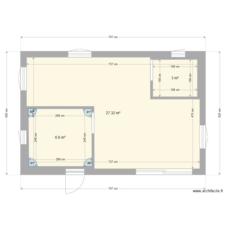 PLAN 1 UNE CHAMBRE. Plan de 0 pièce et 0 m2