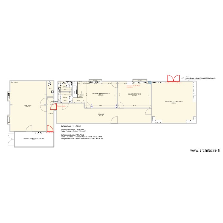 LOCAL SEFAC V5. Plan de 13 pièces et 152 m2