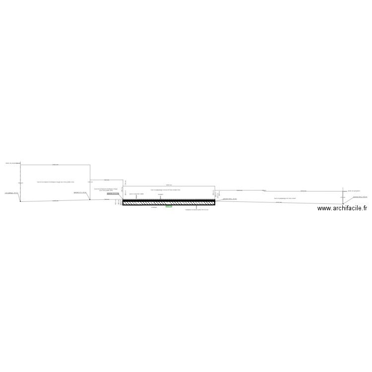 plan de coupe C-C avec le projet d'extension. Plan de 0 pièce et 0 m2