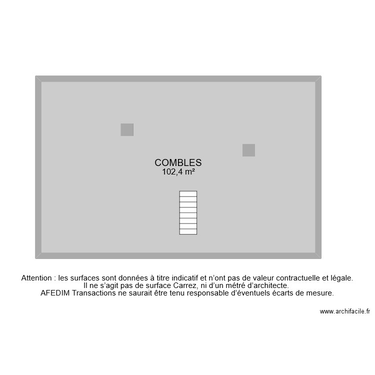BI 11127 COMBLES BIS. Plan de 1 pièce et 102 m2