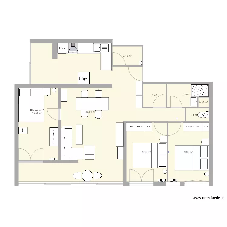 appart St Pierre. Plan de 