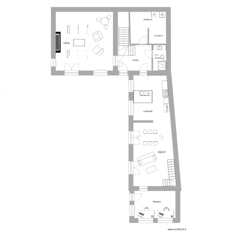 rousseloy maison principale RdC. Plan de 0 pièce et 0 m2
