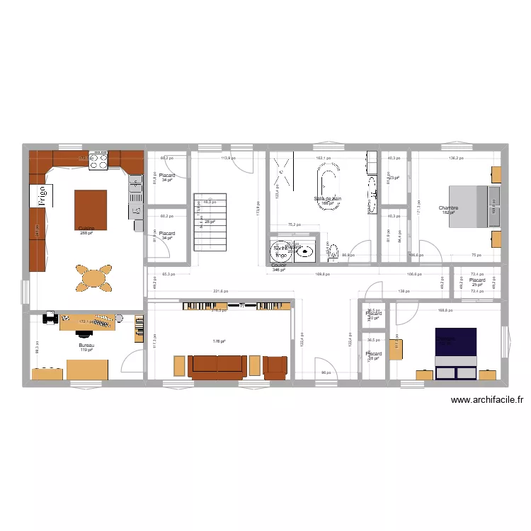 Maison3 30x60. Plan de 