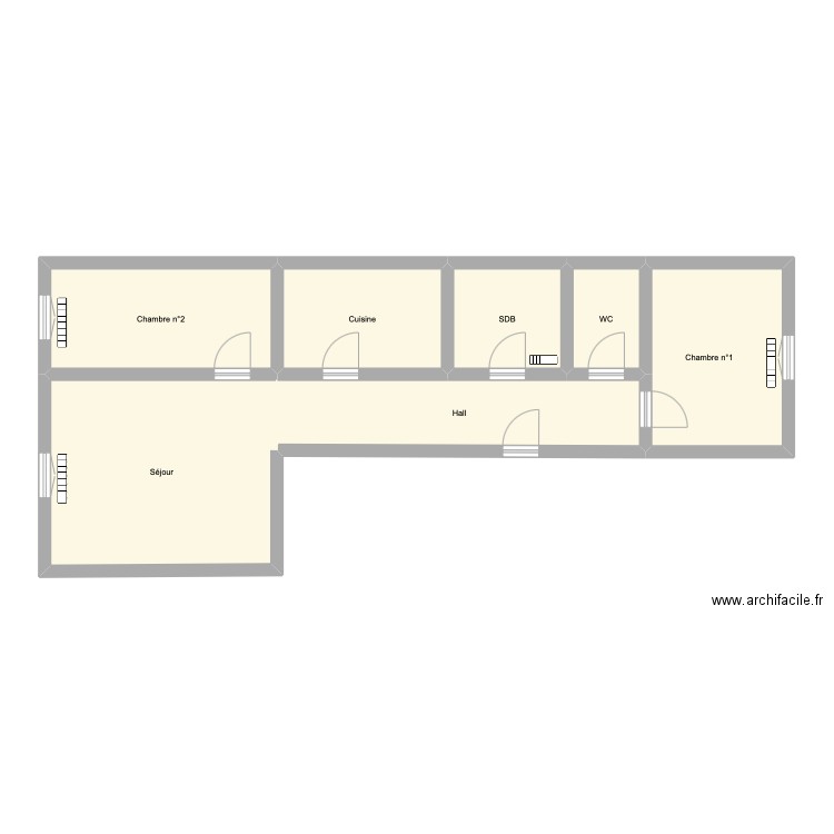 Lignon 8 - 24ème. Plan de 7 pièces et 71 m2