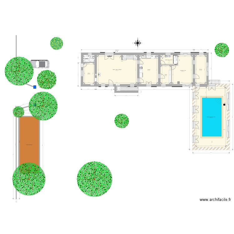 Nerveaux Projet Extension 2 Piscine. Plan de 0 pièce et 0 m2