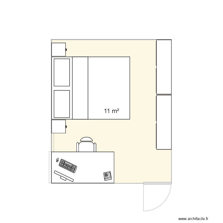 chambre droite. Plan de 0 pièce et 0 m2