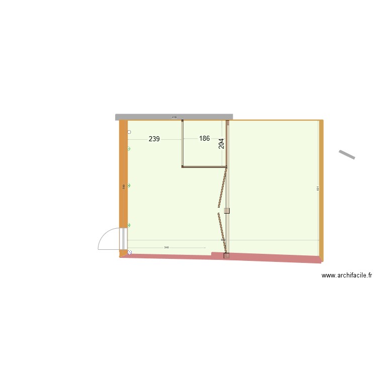 Abris sur terrasse 03. Plan de 1 pièce et 50 m2