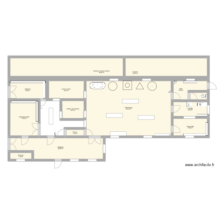 plan fromagerie. Plan de 0 pièce et 0 m2