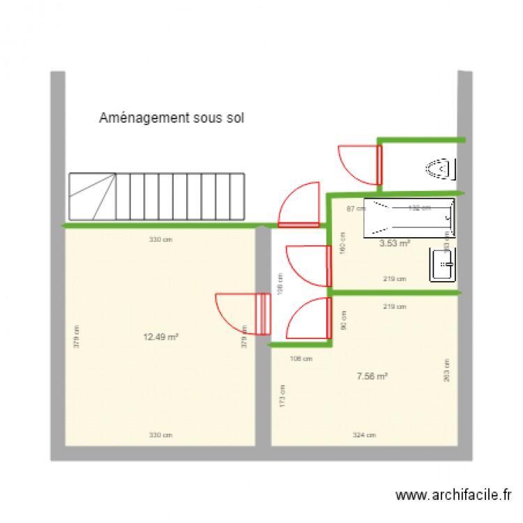 Aménagement sous sol. Plan de 0 pièce et 0 m2