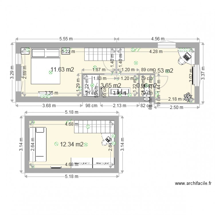 AGRANDISSEMENT . Plan de 0 pièce et 0 m2